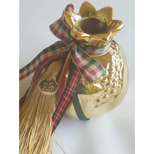 Επιτραπέζιο γούρι ρόδι επισμαλτομένο χρυσό 9Χ10.5 εκ. με ανάγλυφο σχέδιο. Επιτραπέζιο γούρι ρόδι επισμαλτομένο χρυσό 9Χ10.5 εκ. με ανάγλυφο σχέδιο.