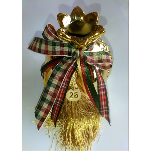 Επιτραπέζιο γούρι ρόδι επισμαλτομένο χρυσό 9Χ10.5 εκ. με ανάγλυφο σχέδιο.